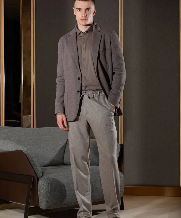 Enrico Mandelli Khaki logo shirt