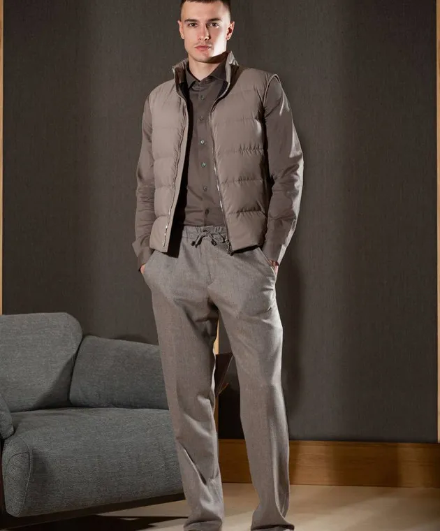 Enrico Mandelli Khaki logo shirt