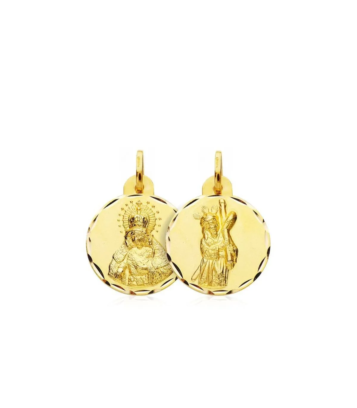 Escapulario Virgen Macarena y Cristo del Gran Poder 18k 17mm