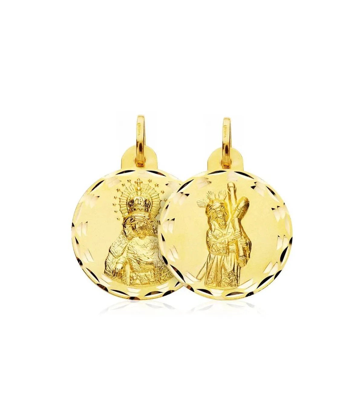 Escapulario Virgen Macarena/Cristo del Gran Poder Oro 18 kilates 23mm