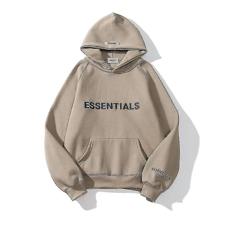 Fear Of Fog Double Line Essentials Suéter Adhesivo Con Letras Tridimensionales Sudadera Con Capucha Hombre Polar Acolchado Coat_
