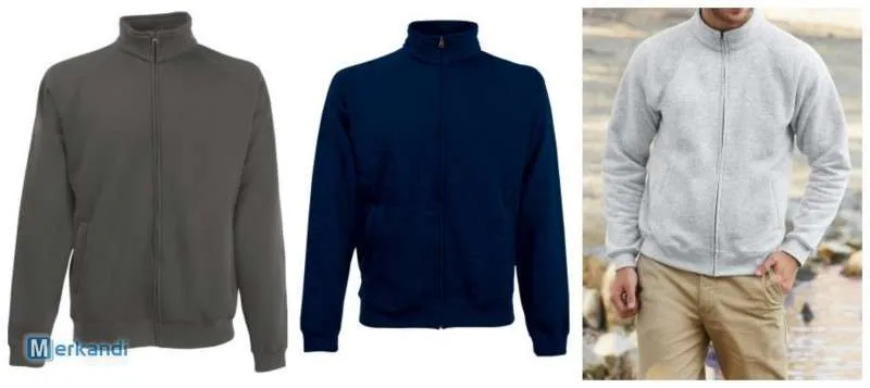 Fruit of the Loom Suéter de hombre Cremallera Chaqueta de sudor Mix Pullover Stock