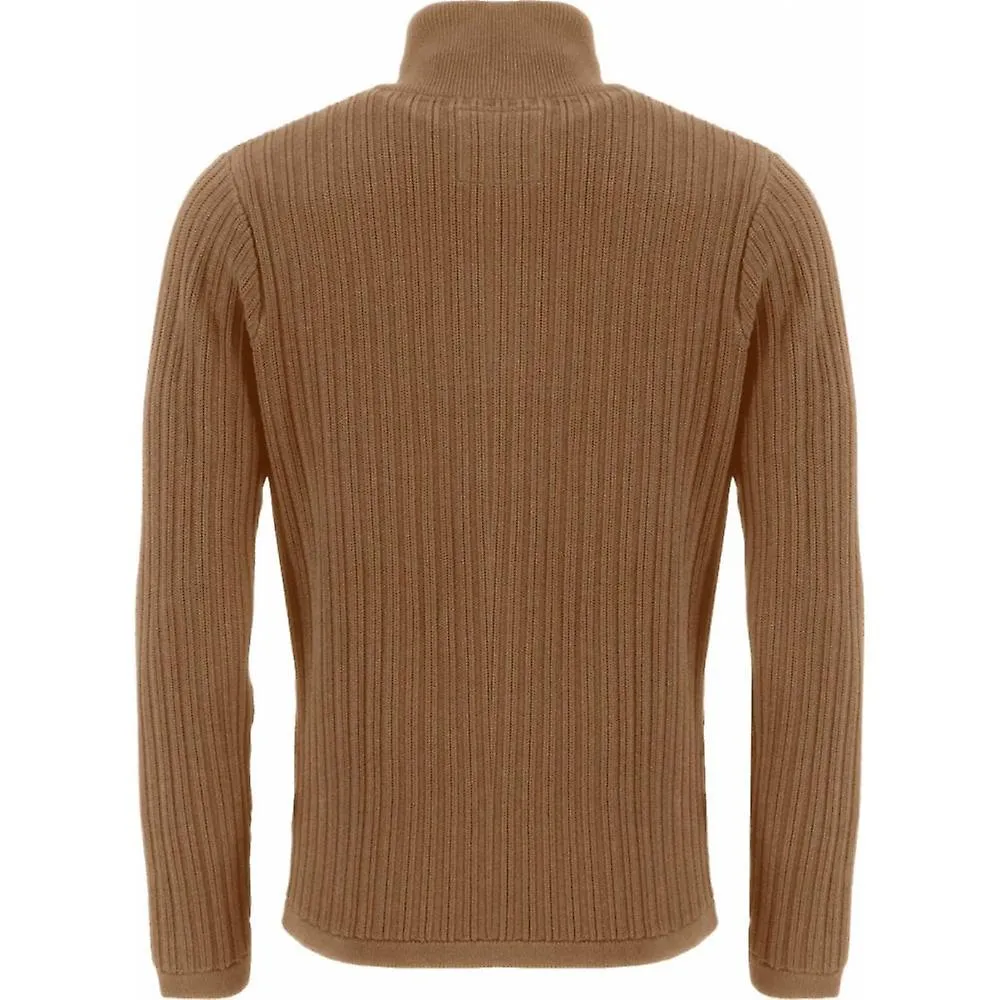 FYNCH HATTON para hombre Fynch Hatton Cuello de tortuga de algodón acanalado de talla grande para hombre con cremallera de un cu