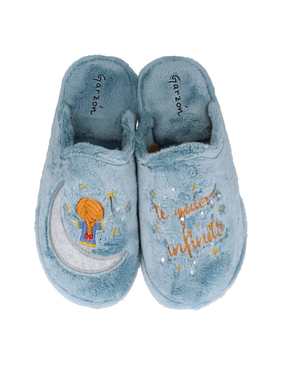GARZóN  ZAPATILLA CASA EVA LUNA INFINITO TURQUESA