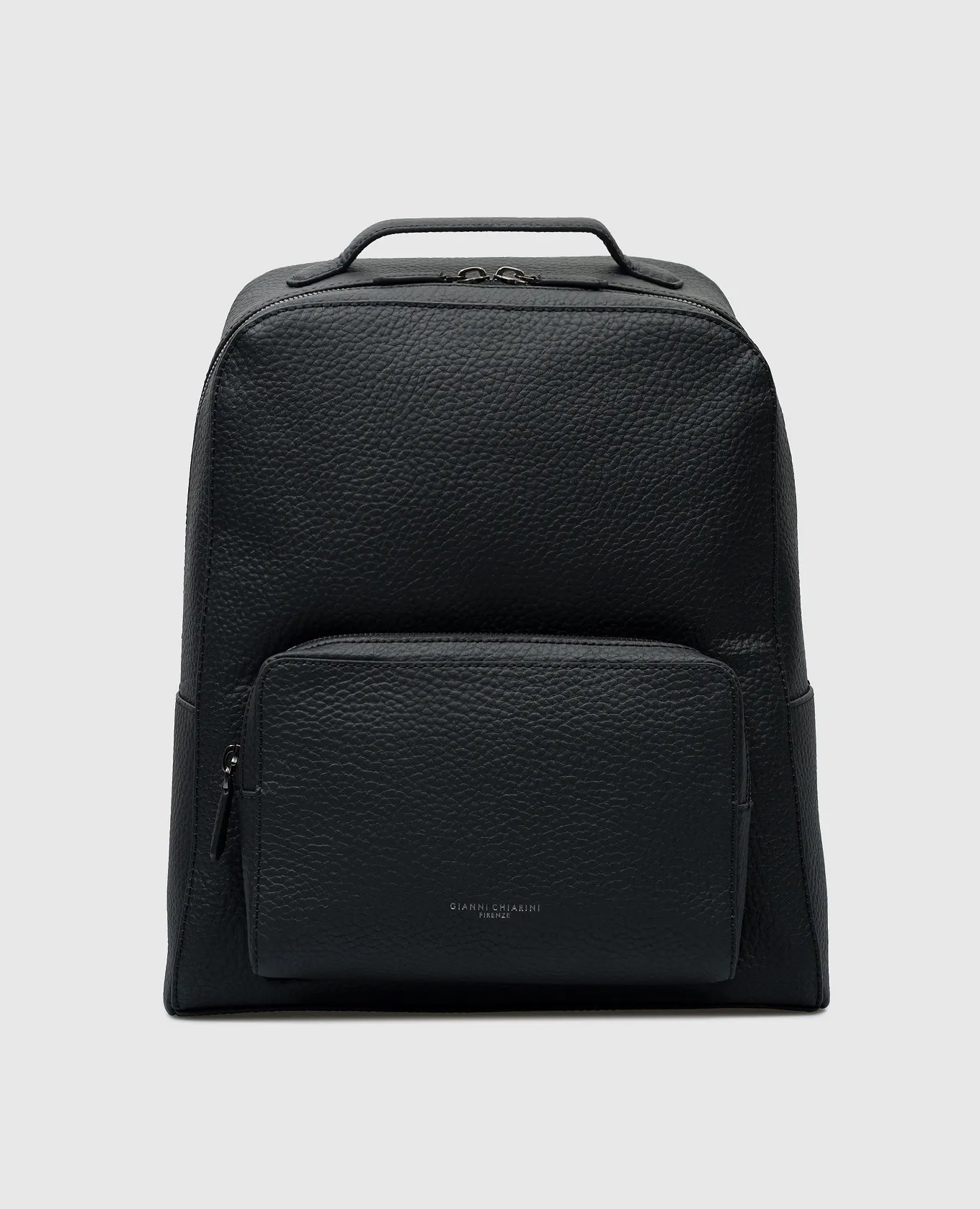 Gianni Chiarini Black leather backpack with logo