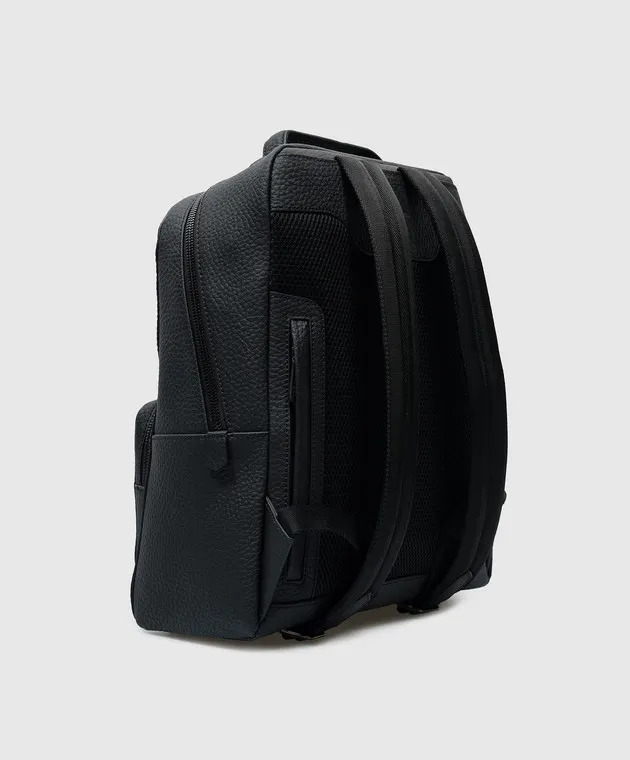 Gianni Chiarini Black leather backpack with logo