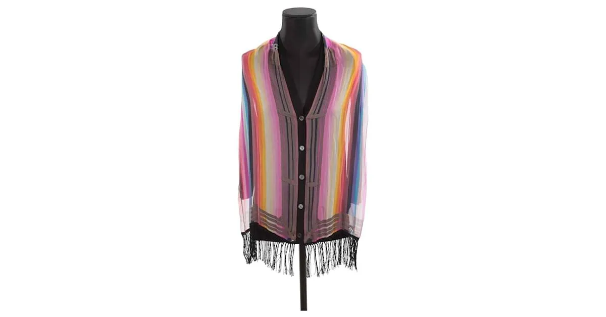 Hermès Túnica de seda Multicolor 