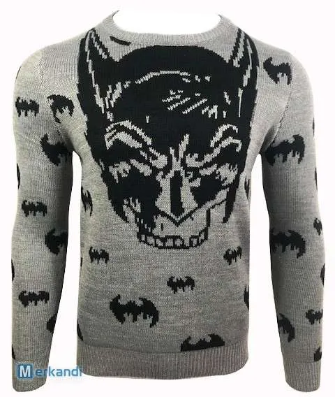 Hombre Batman Suéter 100% Arcylic Sudadera Jersey Jersey Halloween Manga Larga Tops