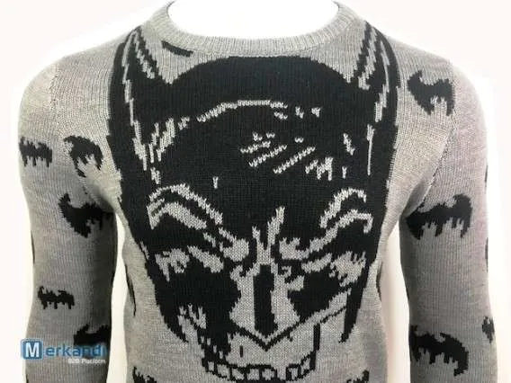 Hombre Batman Suéter 100% Arcylic Sudadera Jersey Jersey Halloween Manga Larga Tops