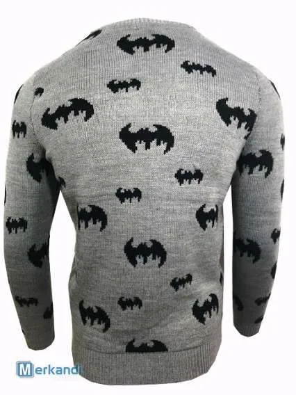 Hombre Batman Suéter 100% Arcylic Sudadera Jersey Jersey Halloween Manga Larga Tops