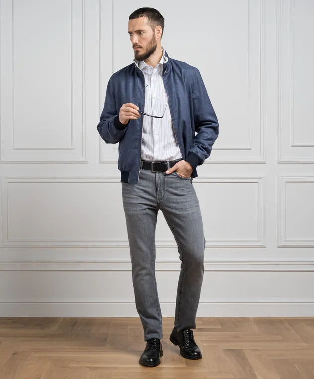 ISAIA White striped shirt