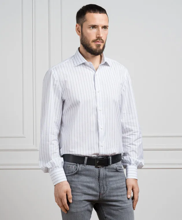 ISAIA White striped shirt