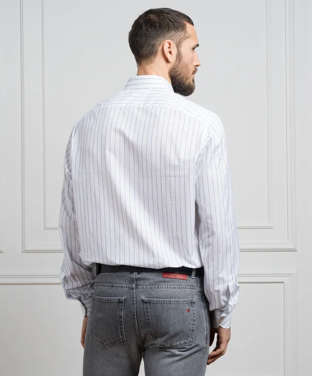 ISAIA White striped shirt