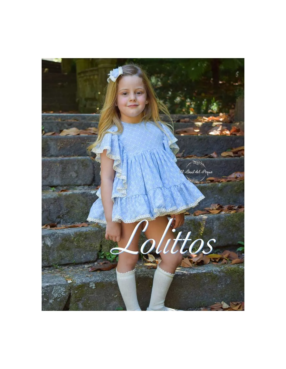 Jesusito y Braga Niña Azul Oxford Lolittos Colección Paraiso