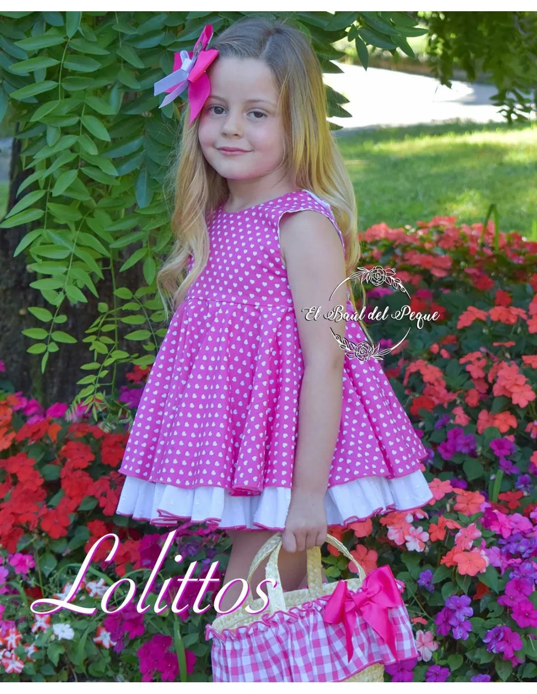 Jesusito y Cubre Niña Lolittos Colección Fígaro Fucsia