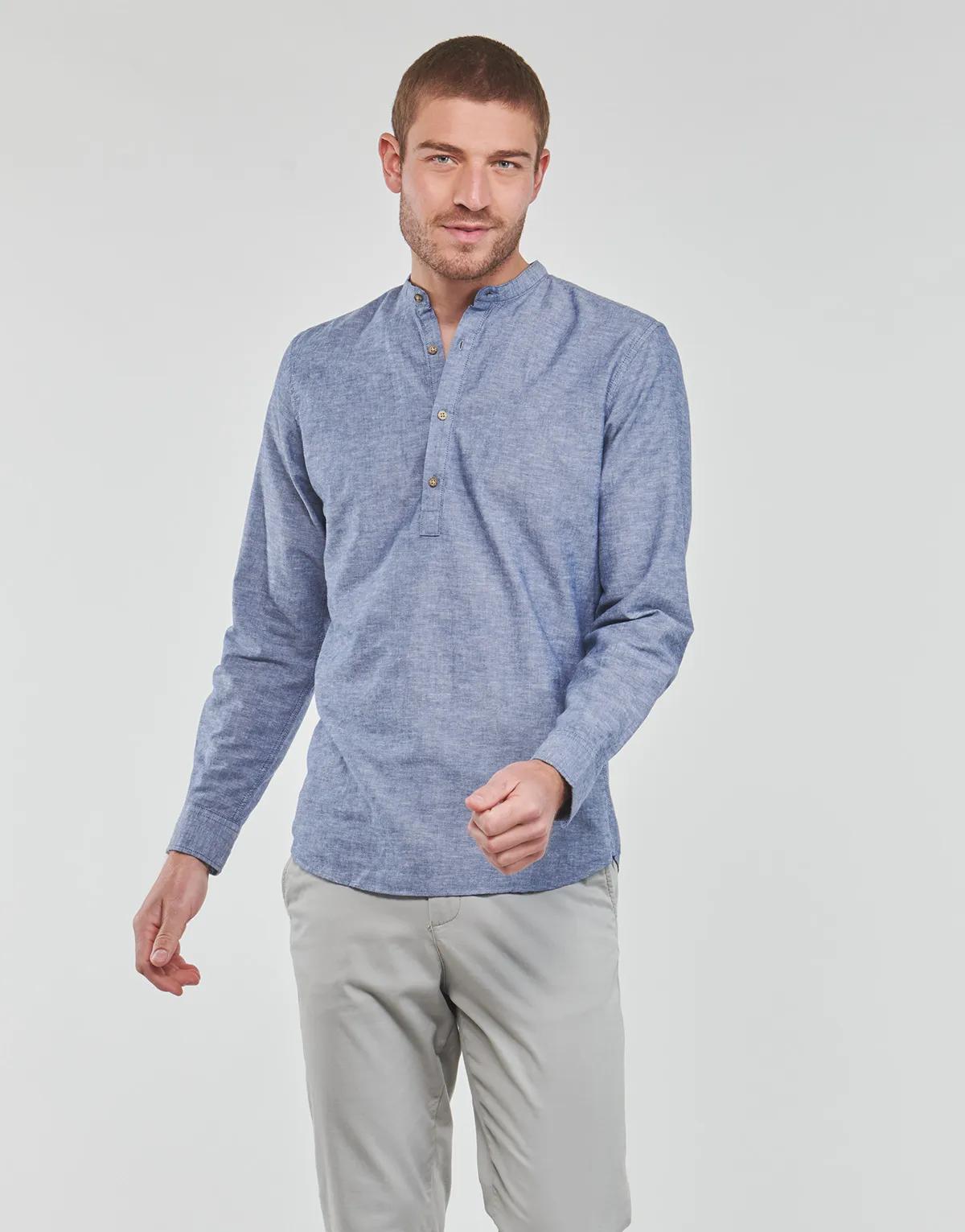 JPRBLASUMMER HALF PLACKET SHIRT L/S