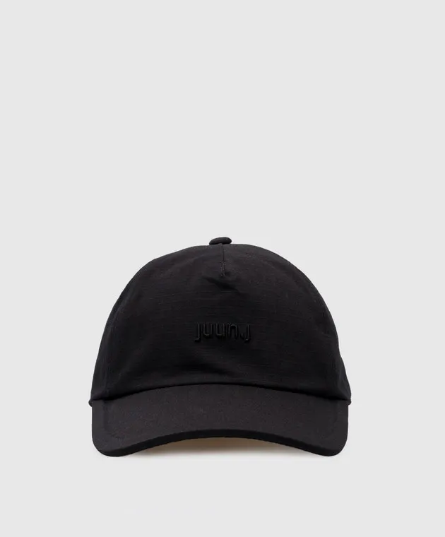 Juun.j Black cap with logo embroidery