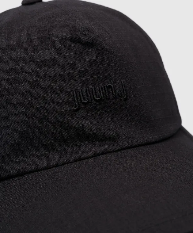 Juun.j Black cap with logo embroidery