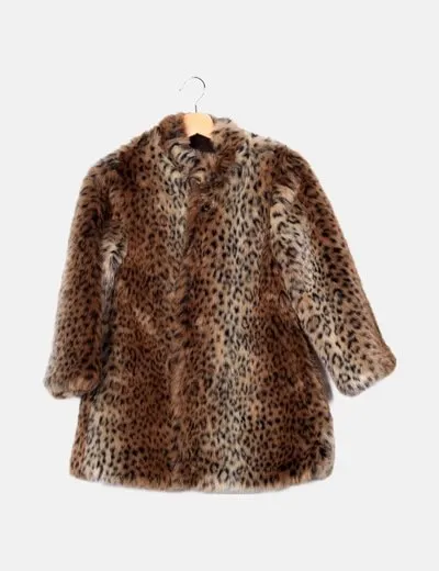 Kenzo Abrigo animal print marrón reversible