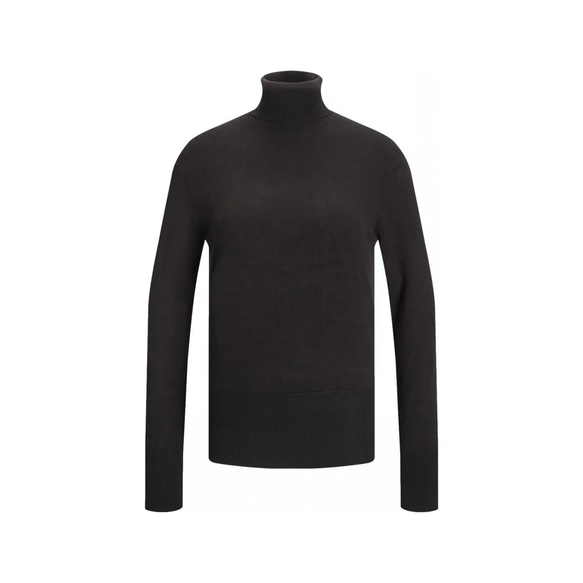 KNIT AVA L/S ROLL NECK  BLACK