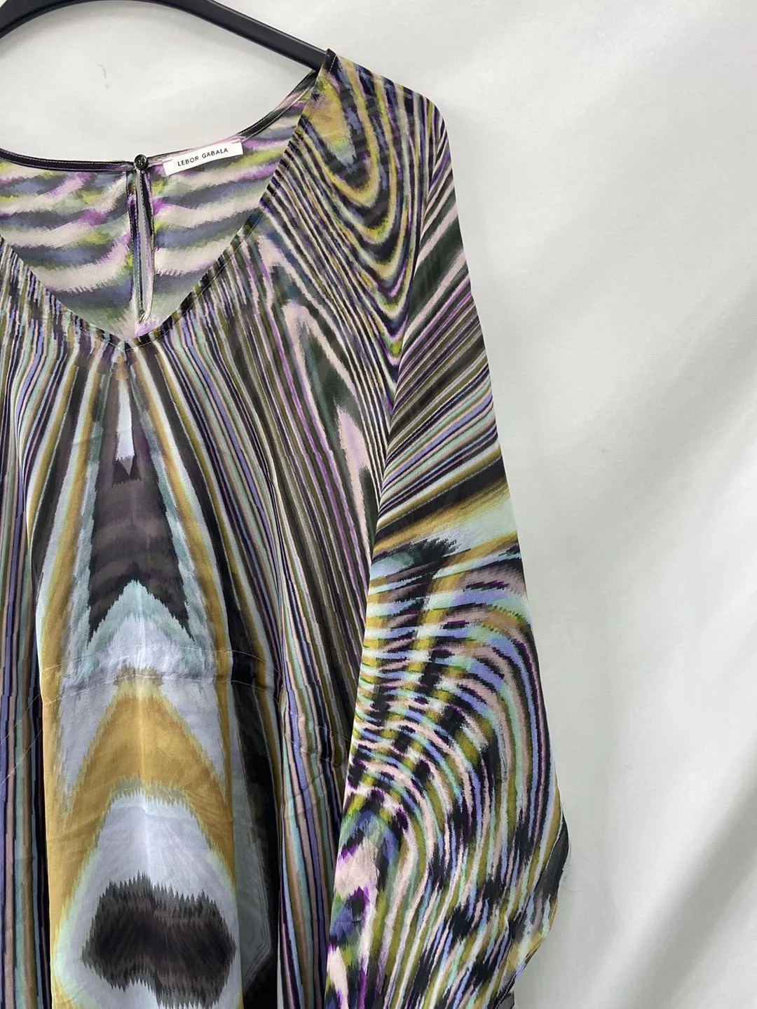 LEBOR GABALA. Vestido seda estilo caftán T.M