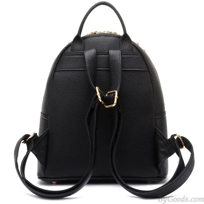 Leisure Lady Rucksack Punk Crown Rivet PU School Backpack