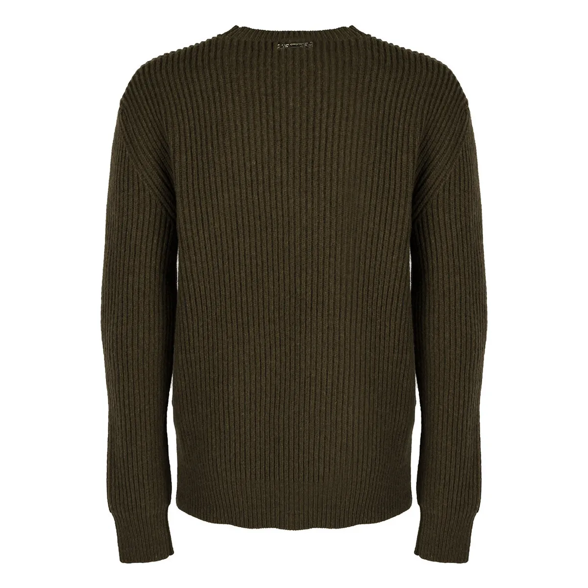 LJK106656U | ROUND NECK SWEATER WITH ASYMETRIC ZIP