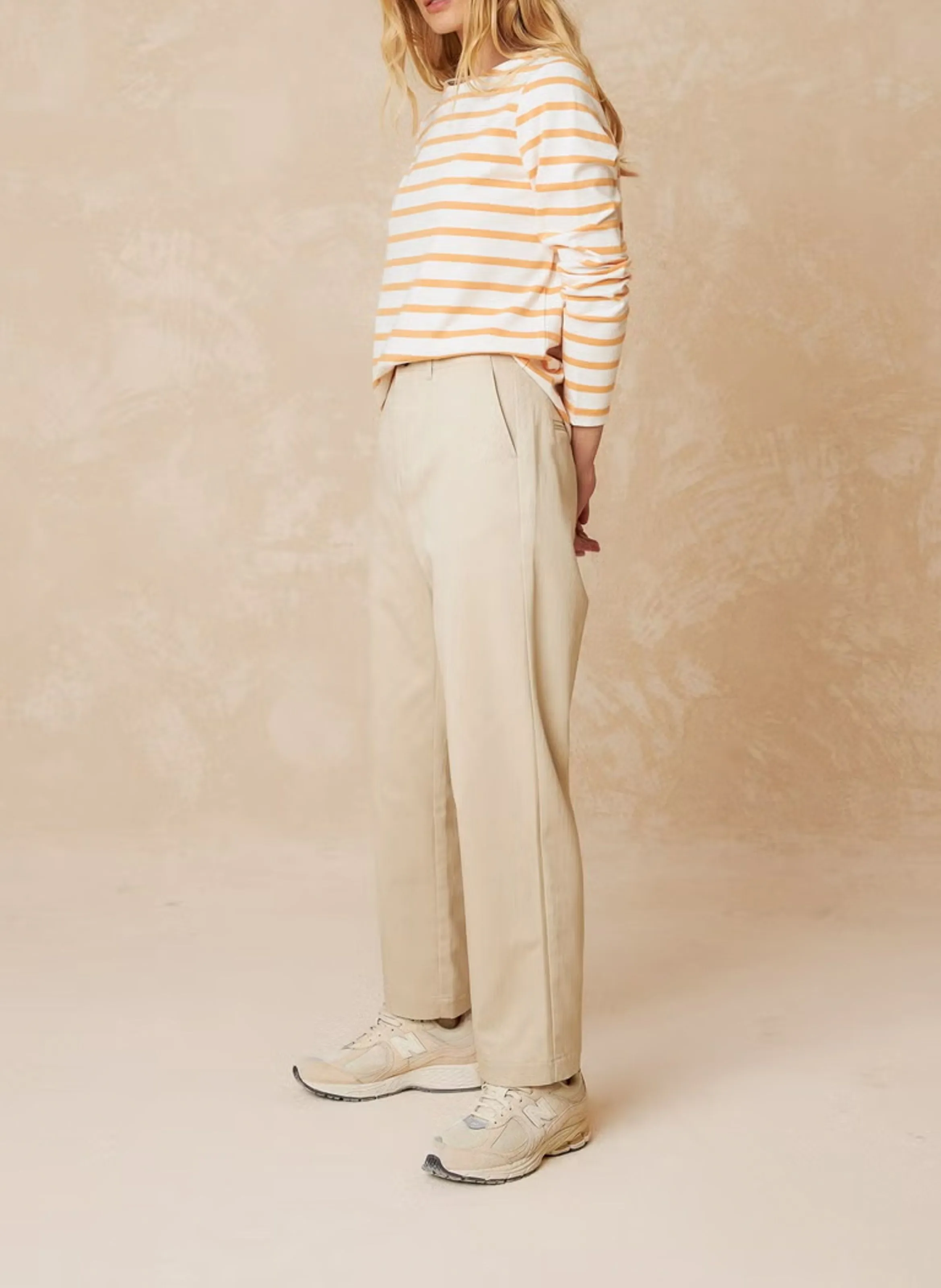 LUCAS  PANTALóN DE ALGODóN MEZCLADO RECTO EN BEIGE