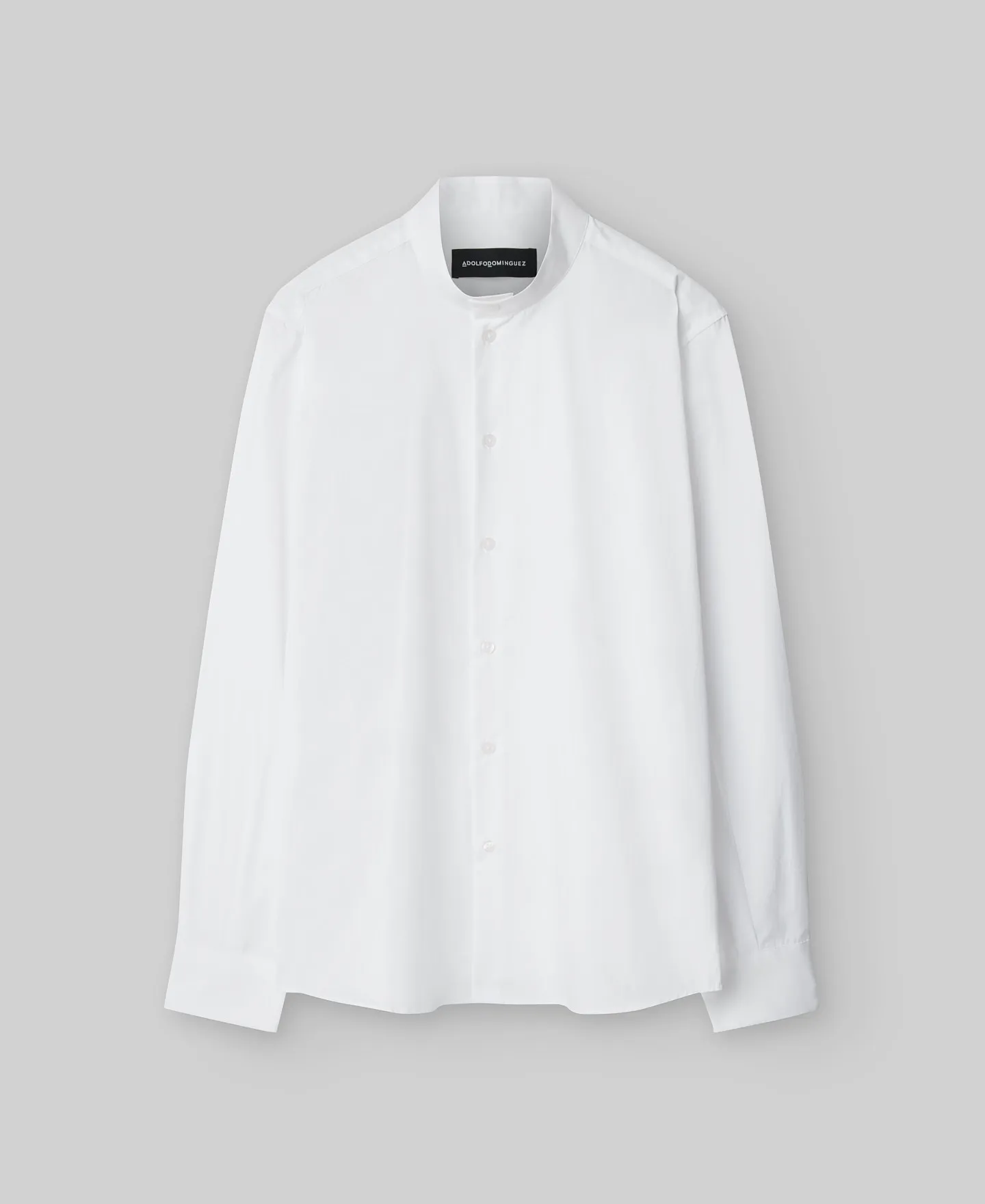 Mandarin collar organic cotton shirt man