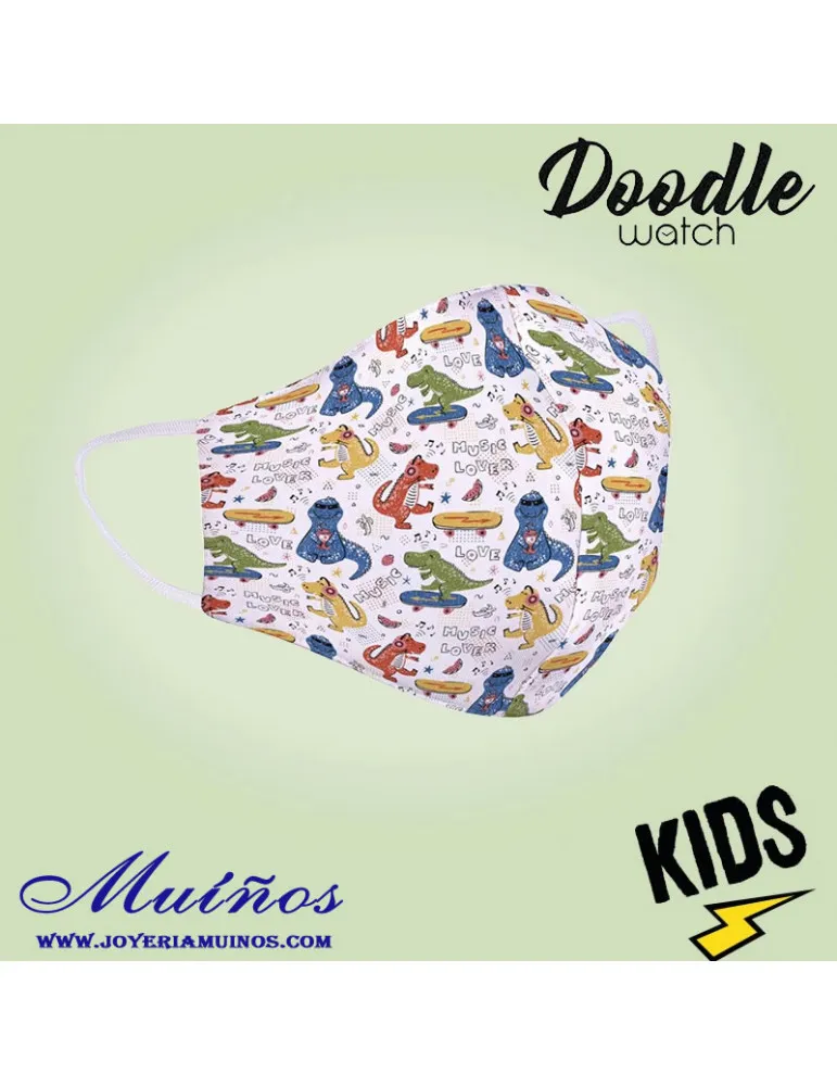 Mascarilla niños dinosaurios