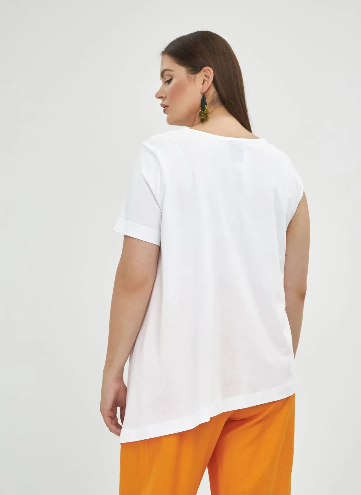 MAT FASHION Chaqueta asimétrica de algodón en blanco