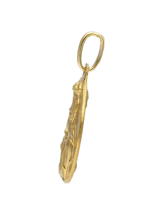 Medalla escapulario oro 18 Kilates Sagrado Corazón y Virgen del Carmen  18 mm.