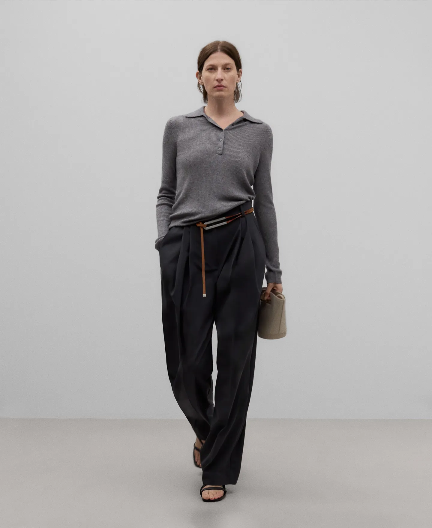 Merino wool polo shirt woman