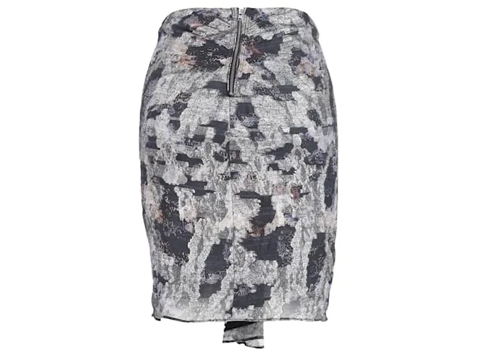 Minifalda fruncida Isabel Marant en seda plateada Plata Metálico 