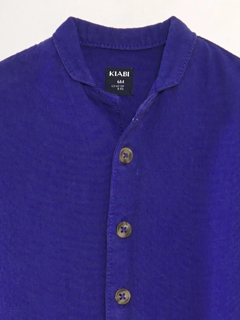 MONO DE MEZCLA DE LINO   UNISEX  AZUL