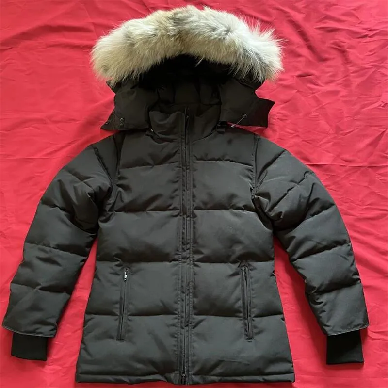 Mujeres Puffer Coat Down Jacket Femme Outdoor Jassen Prendas de abrigo Real Coyote Fur Designer Warm Hooded Windproof Impermeabl