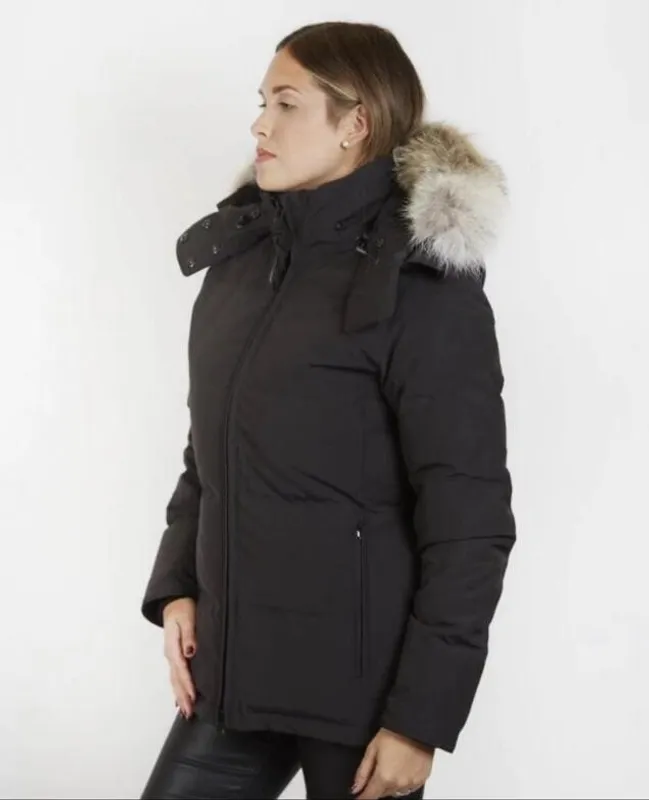 Mujeres Puffer Coat Down Jacket Femme Outdoor Jassen Prendas de abrigo Real Coyote Fur Designer Warm Hooded Windproof Impermeabl