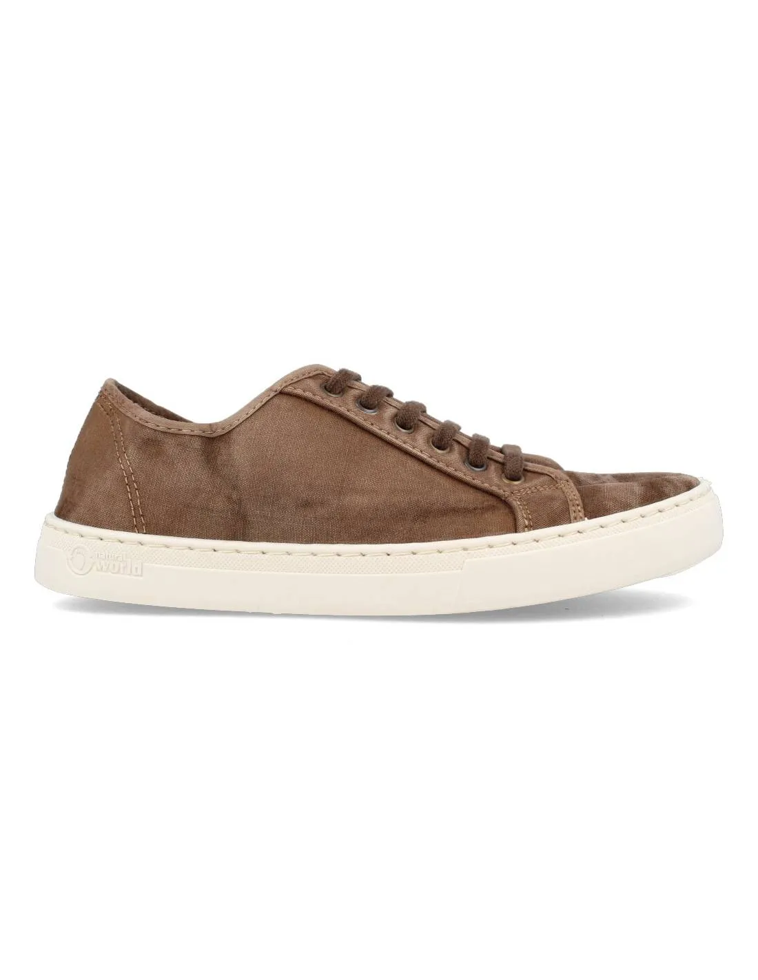 NATURAL WORLD  ZAPATILLA BASKET CORDONES CAFé