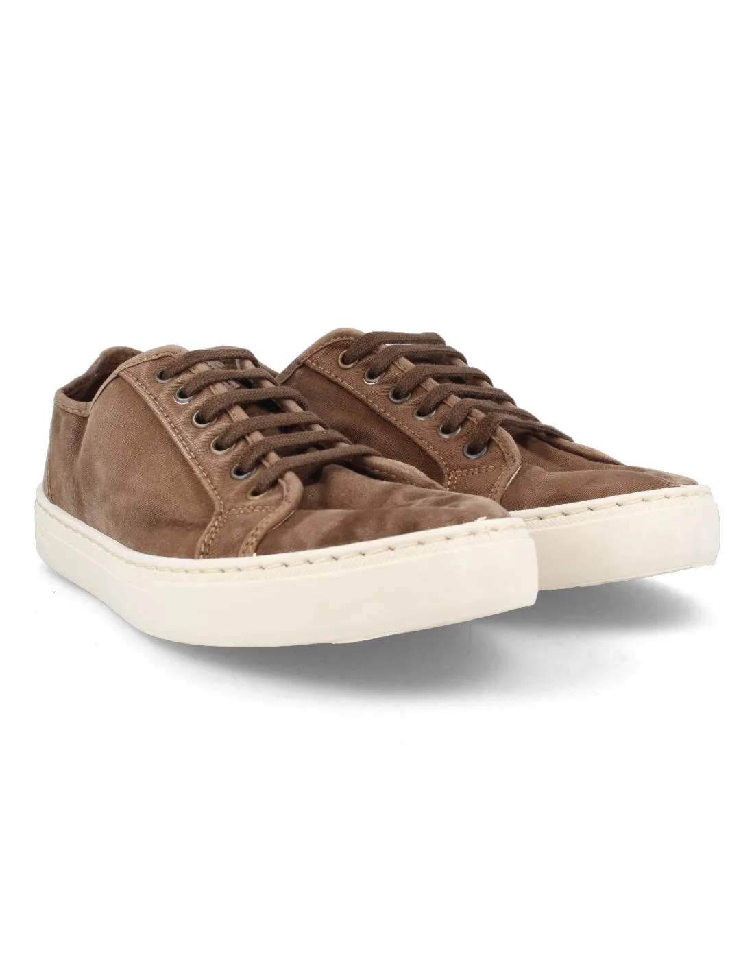 NATURAL WORLD  ZAPATILLA BASKET CORDONES CAFé