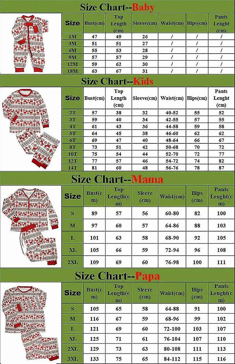 Navidad Familia a juego Pijama Ropa de dormir Pjs Set Festivo Adulto Niños Ropa de noche