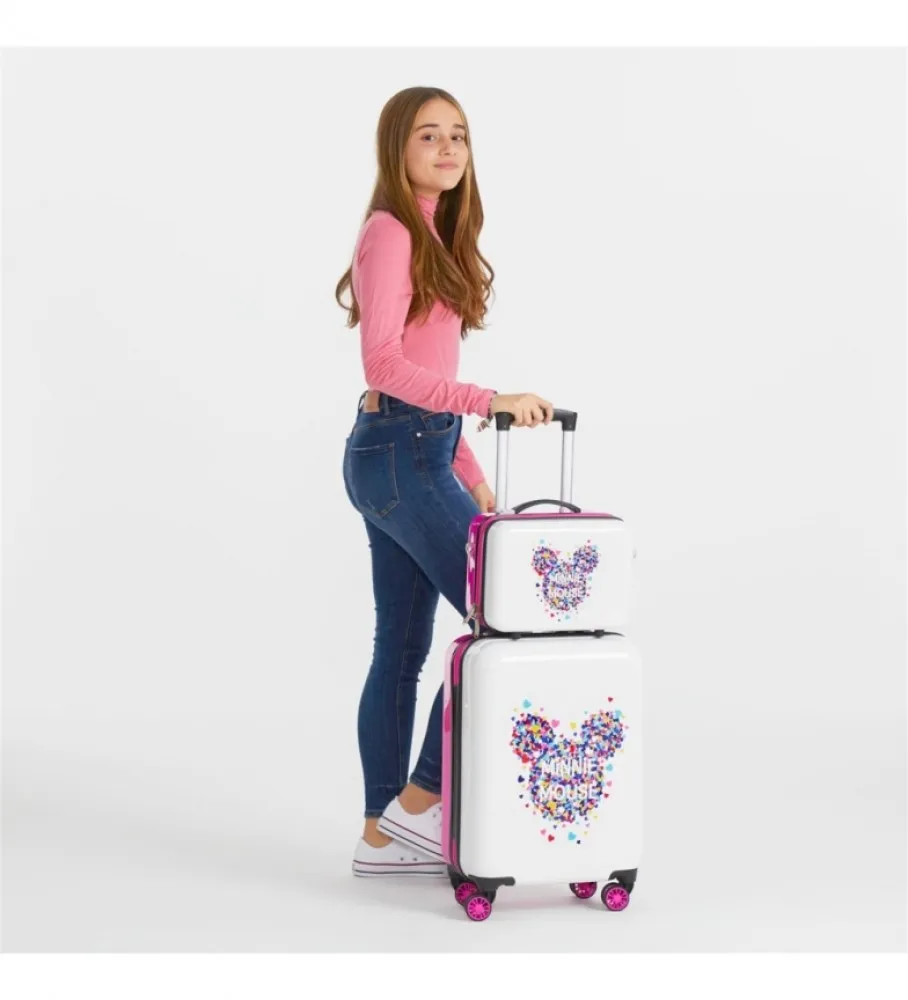 NECESER ABS MINNIE MAGIC CORAZONES ADAPTABLE A TROLLEY FUCSIA 29X21X15CM
