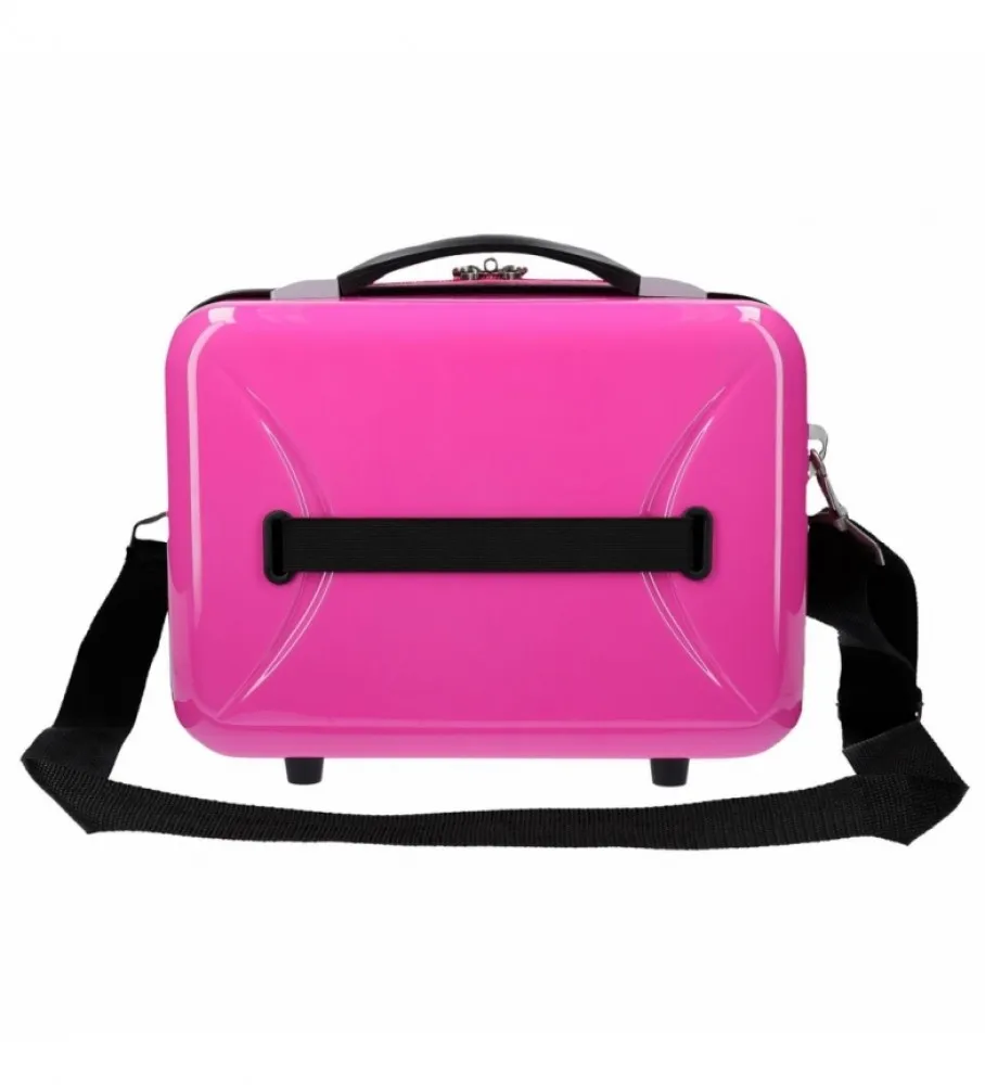 NECESER ABS MINNIE MAGIC CORAZONES ADAPTABLE A TROLLEY FUCSIA 29X21X15CM