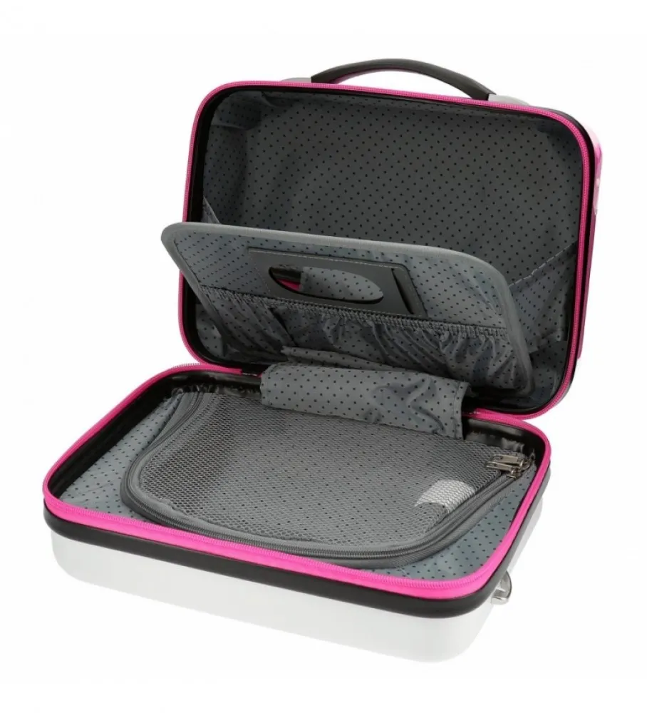 NECESER ABS MINNIE MAGIC CORAZONES ADAPTABLE A TROLLEY FUCSIA 29X21X15CM