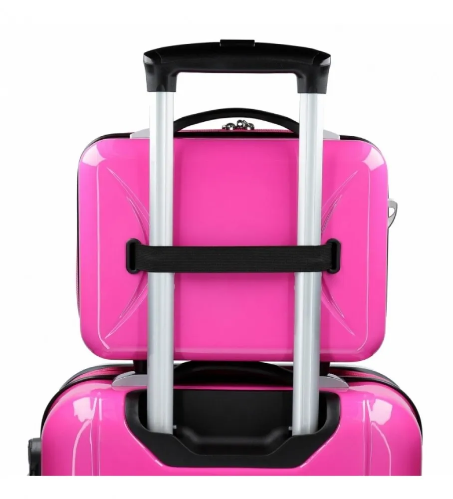 NECESER ABS MINNIE MAGIC CORAZONES ADAPTABLE A TROLLEY FUCSIA 29X21X15CM