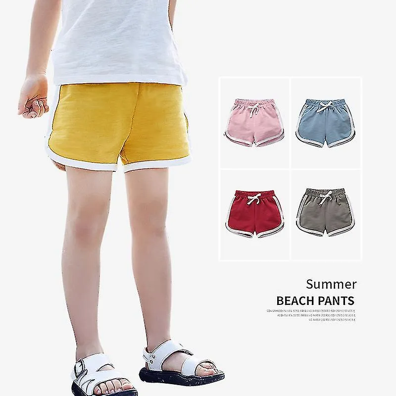 Niños Niñas 100% Algodón Pantalones Cortos Deportivos Contraste Verano Encuadernación Delfines Pantalones Cortos Niños Atlético 