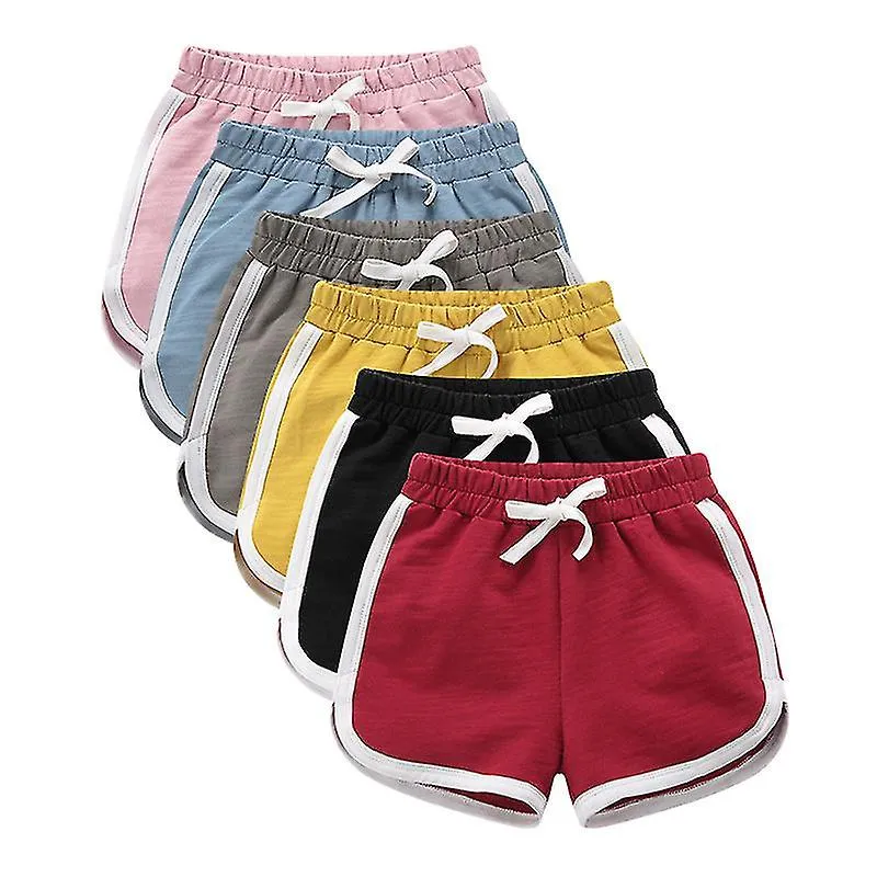 Niños Niñas 100% Algodón Pantalones Cortos Deportivos Contraste Verano Encuadernación Delfines Pantalones Cortos Niños Atlético 