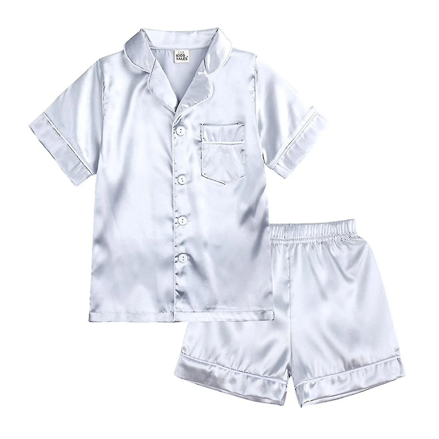 Niños Niñas Seda Satén Pijama Ropa de noche Top Pantalones Pjs Ropa de dormir Trajes