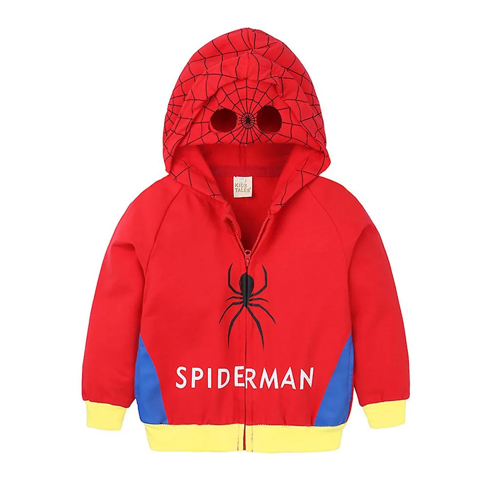 Niños Niños Superhéroe Chaqueta Spiderman Capitán Americano Batman Zip Divertido Enmascaramiento con capucha Abrigo Ropa exterio