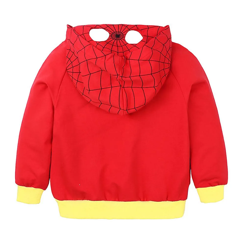 Niños Niños Superhéroe Chaqueta Spiderman Capitán Americano Batman Zip Divertido Enmascaramiento con capucha Abrigo Ropa exterio