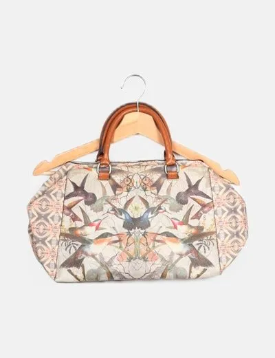 NoName Bolso beige estampado